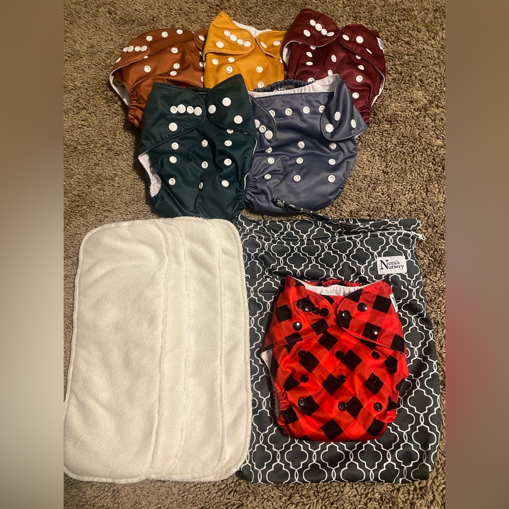 Nora’s Nursery Reusable Cloth Diapers.